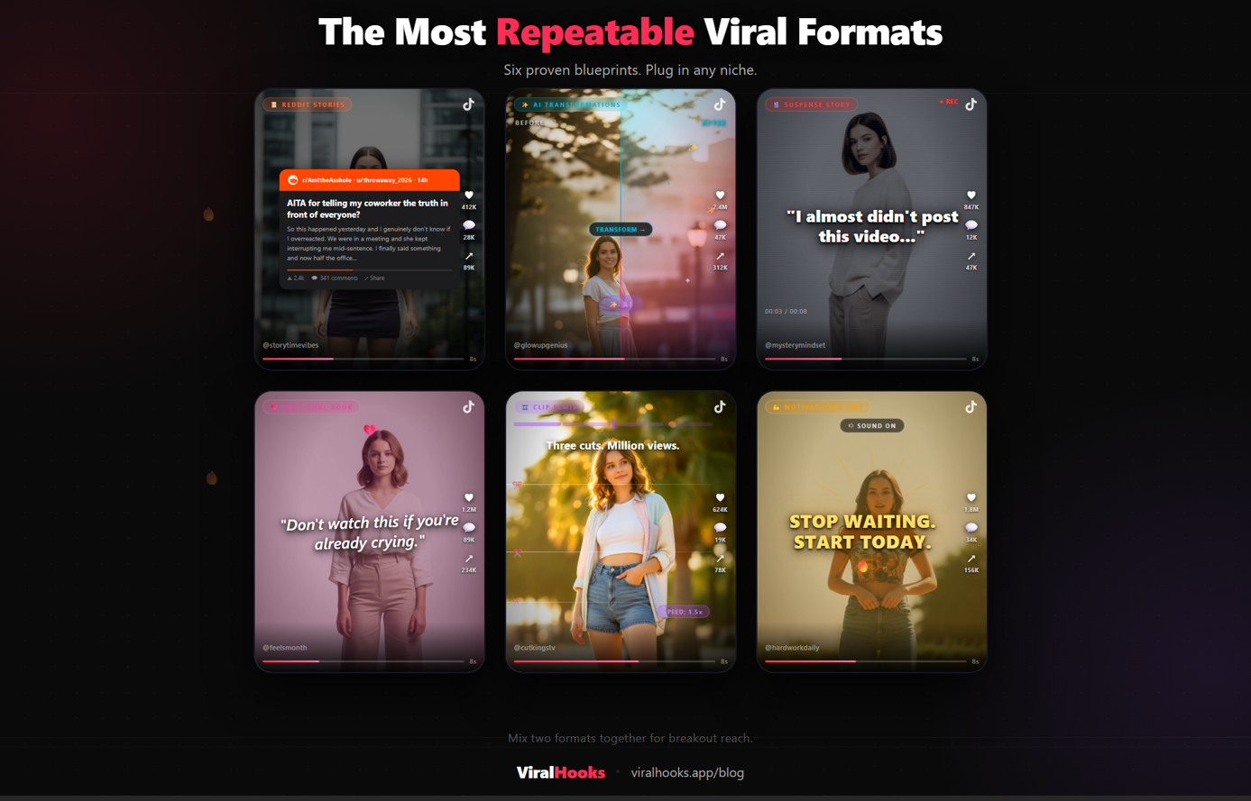 Repeatable viral TikTok video formats